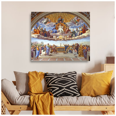 Disputation of the Holy Sacrament by Raphael The World Classic Art Reproductions, Giclee Canvas Prints Wall Art for Home Decor, 36x30x1.5 inches