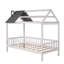 Lit simple en bois avec clôture, blanc et gris (ANCIEN SKU: WF289640AAD)