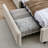 Queen size cushioned bed with four drawers-1106953041