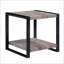 Ensemble de 3 tables basses brun rustique et noir - Rangement industriel moderne pour le salon