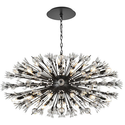 Vera 48 Inch Crystal Starburst Oval Hudspeth in Chrome