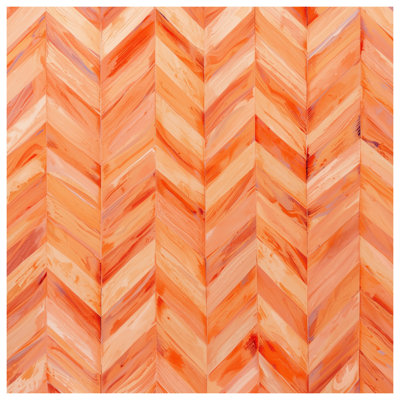 Orange Chevron Pattern Bath Mat