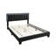 Grand lit de style contemporain, tissu en laine gris anthracite, tête de lit à DEL pour revêtement de chambre à coucher, tête de lit intégrée,-1630168845