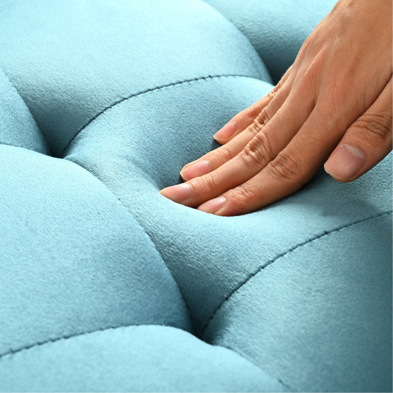 Velours bleu avec cadre - Matériaux de mobilier durables, Bleu clair