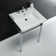 Kingston Brass Dreyfuss 25-Inch Ceramic Console Sink with Stainless Steel Legs