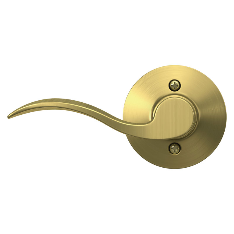 Accent Lever Hall and Closet Lock, Satin Brass