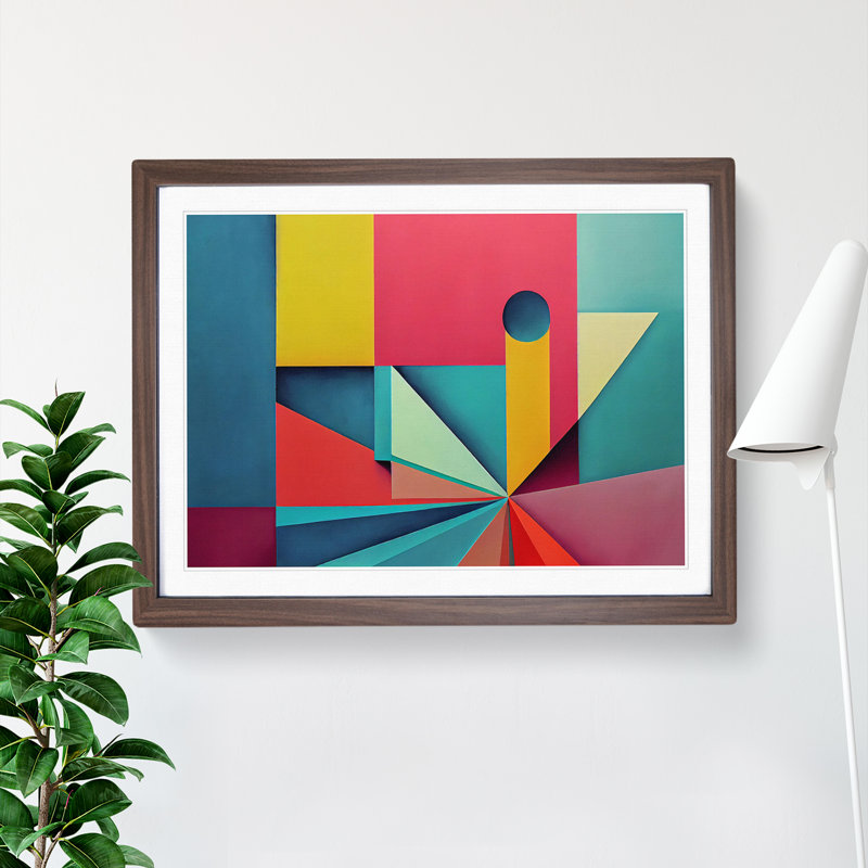 Abstract Block Colour Vol.5 - Framed Print, 25cm H x 34cm W x 2cm D, Walnut