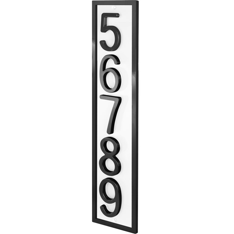 Plaque d'adresse flottante en aluminium Royal Shade, Noir, Oui, Blanc