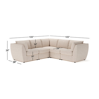 Canapé modulaire rembourré 5 pièces Halson
