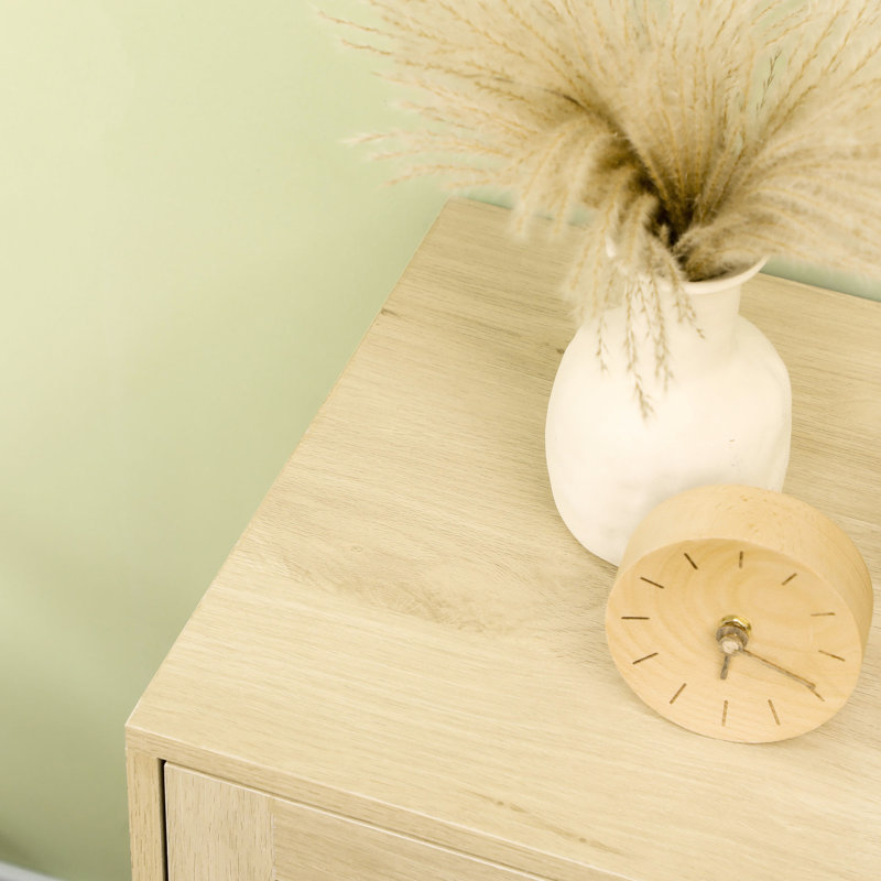 Armoire de rangement décorative de salon avec portes, tablette réglable - naturel pour chambre, porte