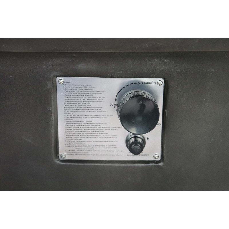 Table de foyer d'extérieur en béton au propane / gaz naturel, Gris anthracite