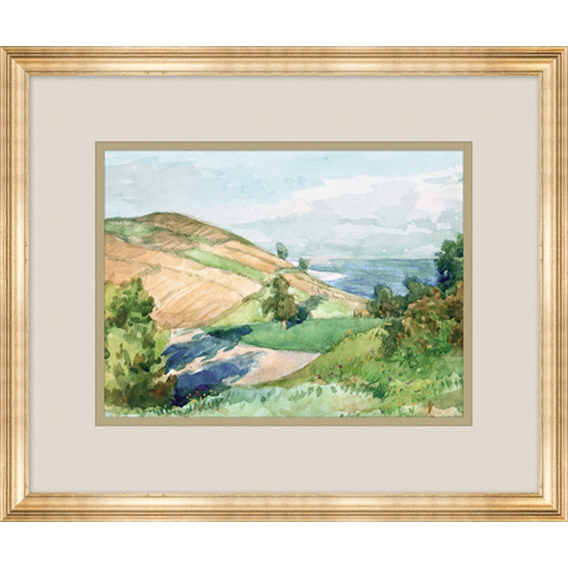 Painterly Overlook 3 - Peinture encadrée sur papier
