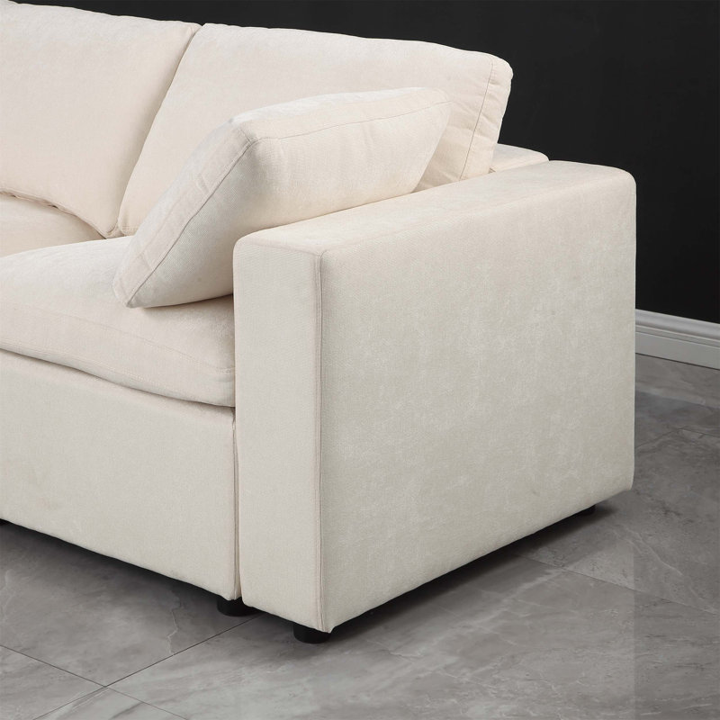 Ensemble de canapé modulaire polyvalent 3 pièces avec fauteuil sans accoudoirs et deux fauteuils d'angle, idéal pour divers espaces de vie