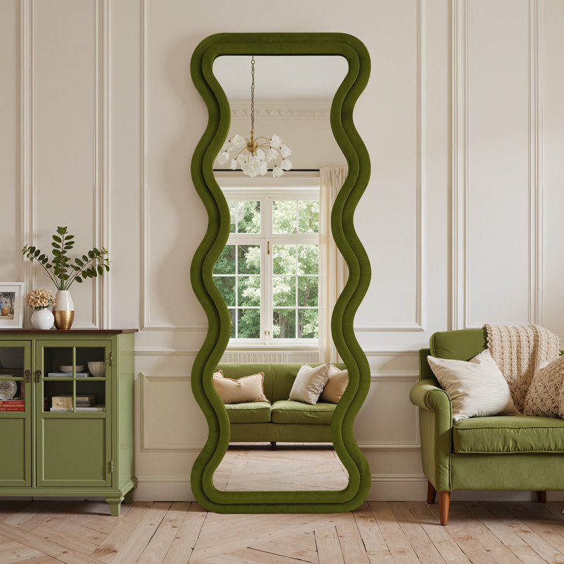 Miroir pleine grandeur ondulé, Vert