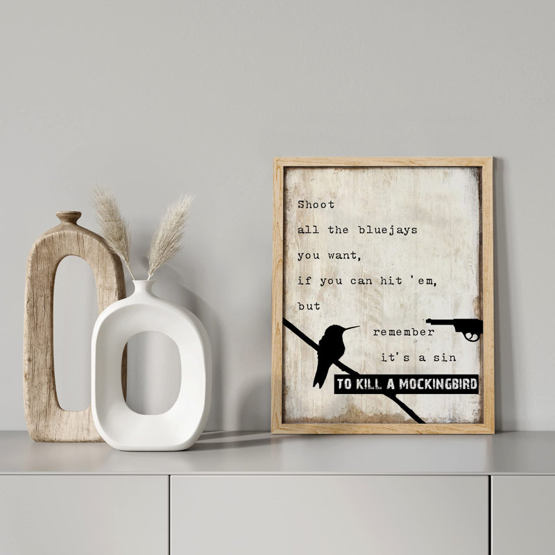 «To Kill A Mockingbird Retro Style Classic Quotes Vintage Wood Wise Movie Lines» sur papier, Naturel, H 14 po x l 11 po