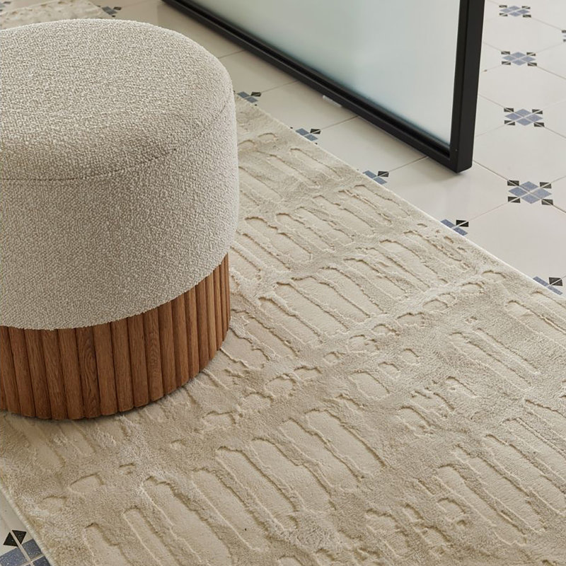 Shell Washable Rug, Bone Beige, Runner 2'7" x 12'2"