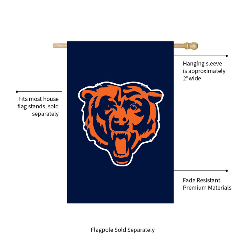 Applique Flag, Reg, Chicago Bears