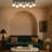 7 Lights Metal Body Glass Cap Semi Flush Mount-514687607