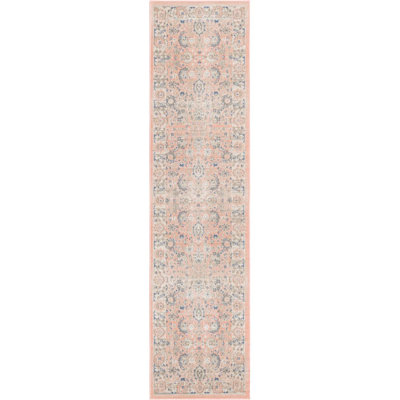 Tapis oriental rose poudre Exann