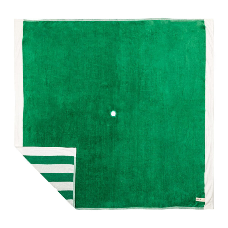 Beach Blanket, Green/White