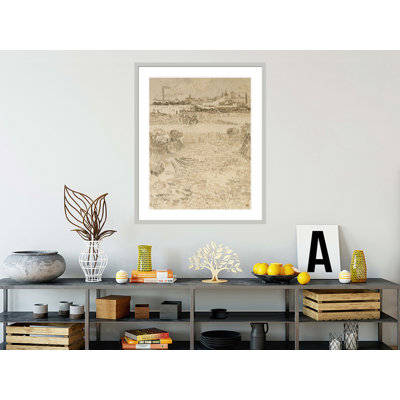 Arles: View from the Wheatfields par Vincent van Gogh, impression giclée encadrée