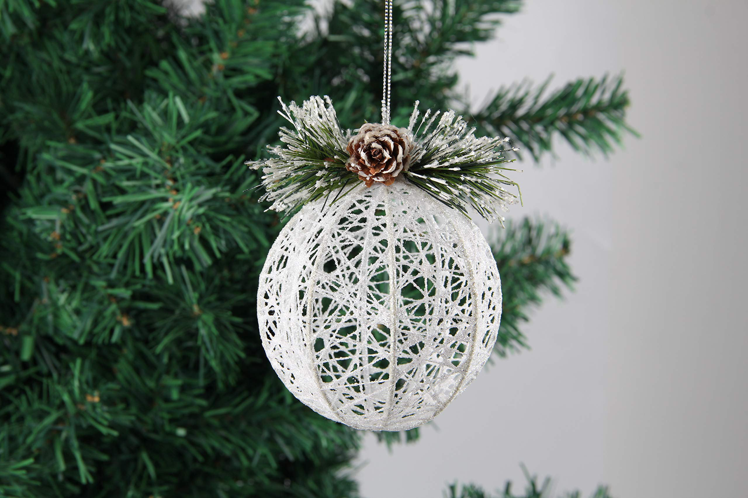 SHIRLEY'S OFFICE FURNITURE, LLC Christmas Ball Ornaments, 4Pc Set White ...