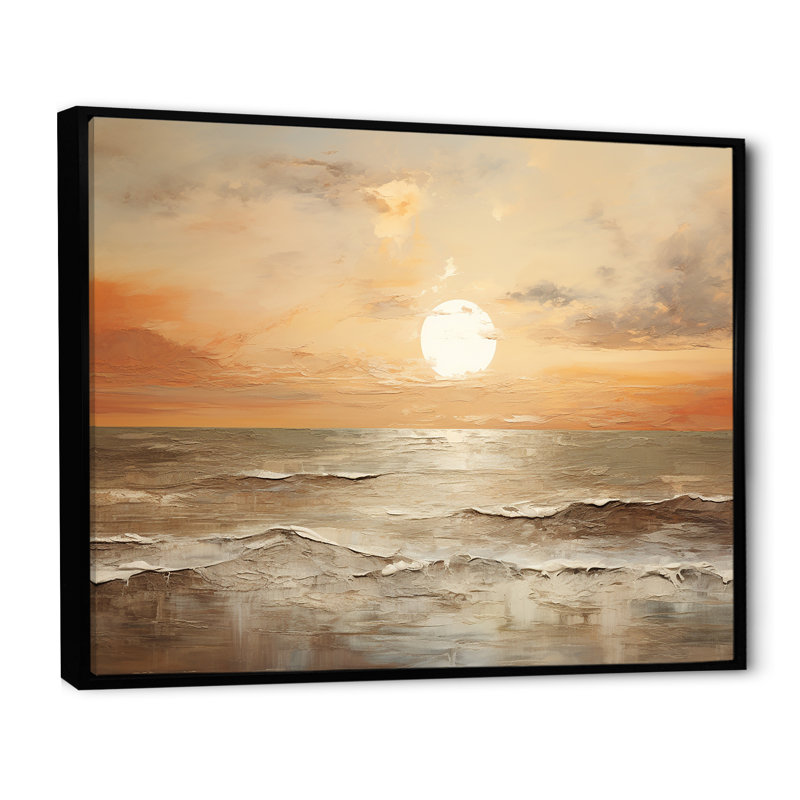 Pless - salon d'art mural plage et océan, H 30 po x l 40 po x P 1,5 po, Cadre flottant noir