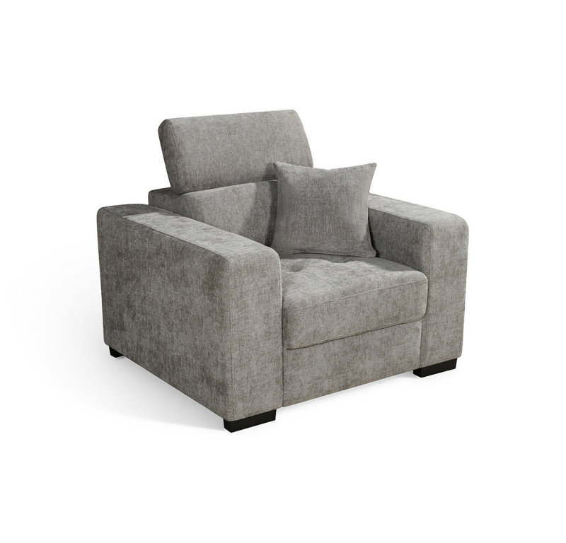 Amelia Upholstered Chenille Armchair, Grey Chenille