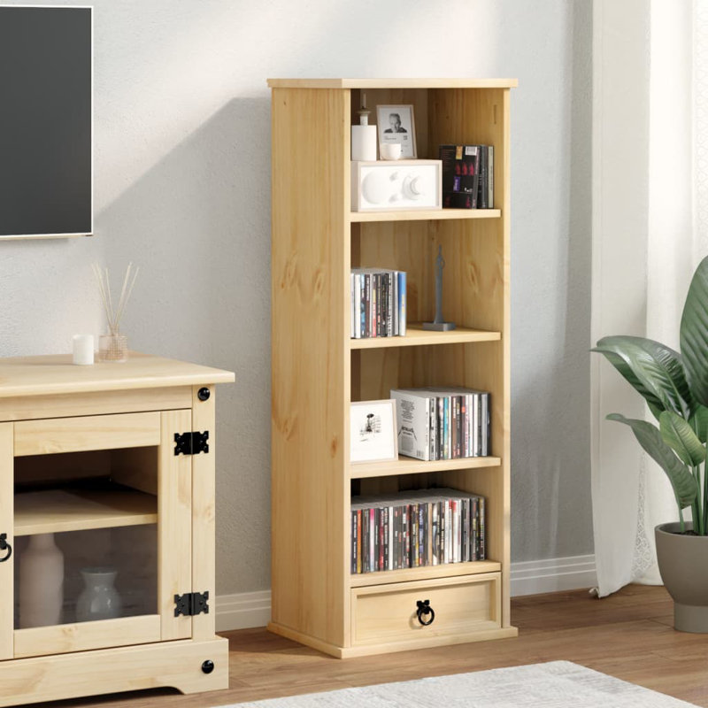Lavedan 110cm H x 40cm W Metal, Manufactured Wood, Solid Wood Standard Bookcase