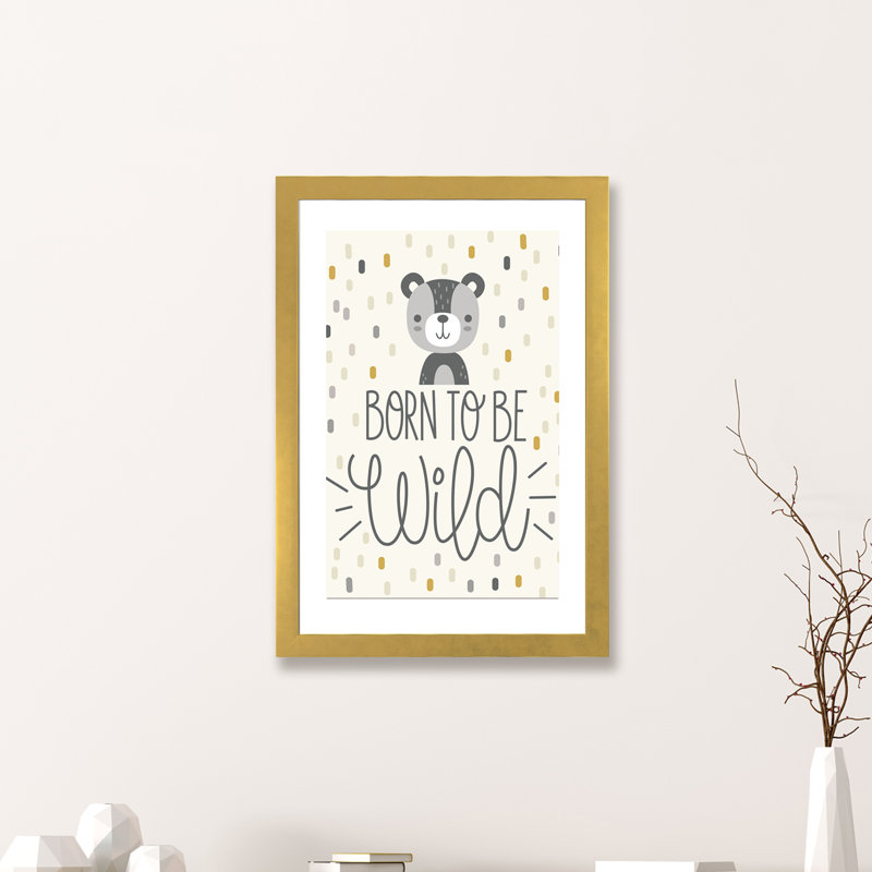 «Cute and Wild III», art encadré, Papier encadré doré, H 24 po x l 16 po x P 1 po