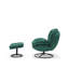 Velvet Swivel With Footstool Accent Chair-1895488093