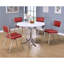 Table de salle à manger ronde blanche et élégante, de 42 po de largeur x 30 po de hauteur, pour chambre à coucher, élégante, H W L, polyvalente