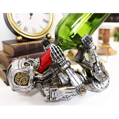 Porte-bouteille de vin Joselyne Steampunk Victorian Sci Fi Cyborg Robotic Terminator