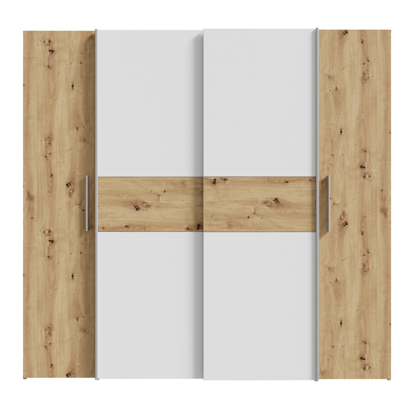 Koran 4 Door Manufactured Wood Wardrobe, Chrome
