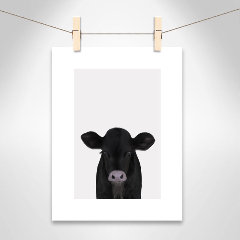 Mignon veau 1, reproduction d'art, H 16 po x l 12 po x P 1 po, Papier