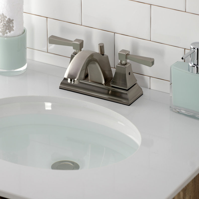 Robinet pour salle de bain avec ensemble de drain central à Concord, Nickel brossé