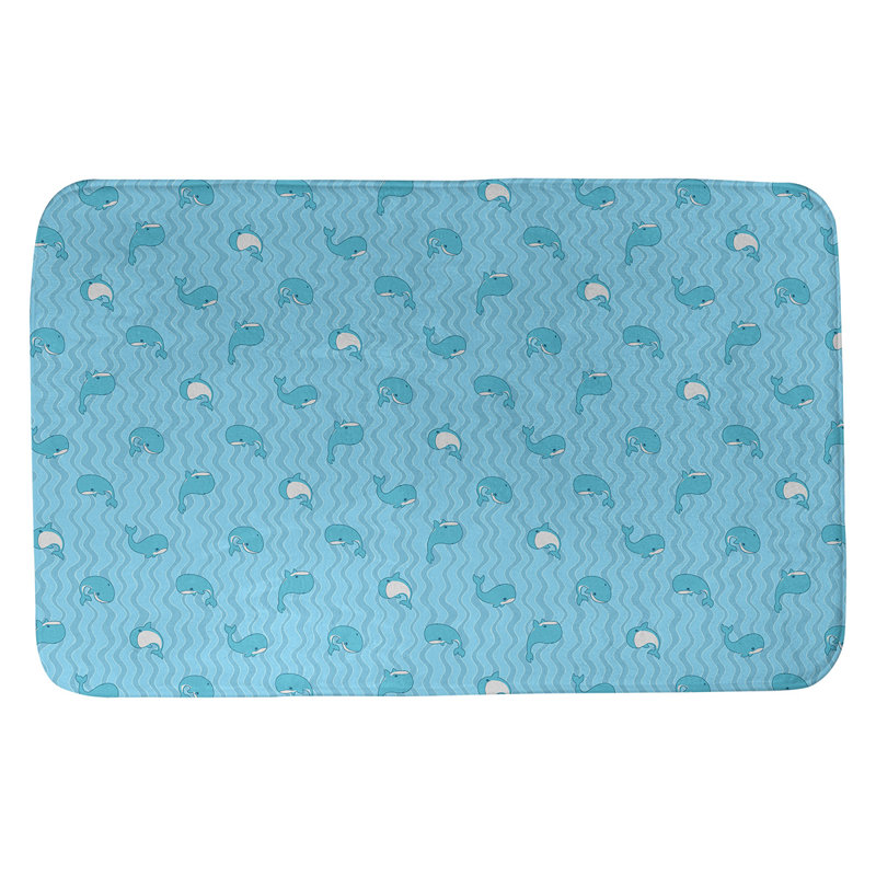 Avicia Memory Foam Non-Slip Bath Rug, 21" W x 34" L, Teal