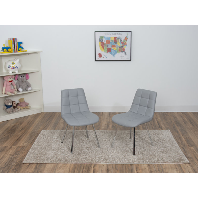 Jens Kids 12.5'' Chair and Ottoman, Gray