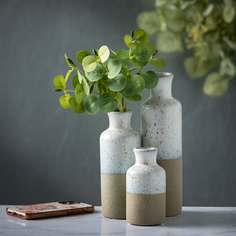 Baer Ceramic Table Vase, Blue/Brown