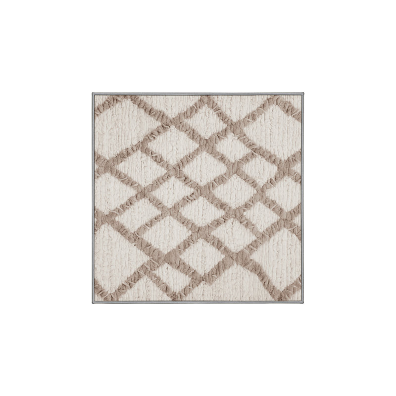 Machine Washable Gray Area Rug, Square 8'