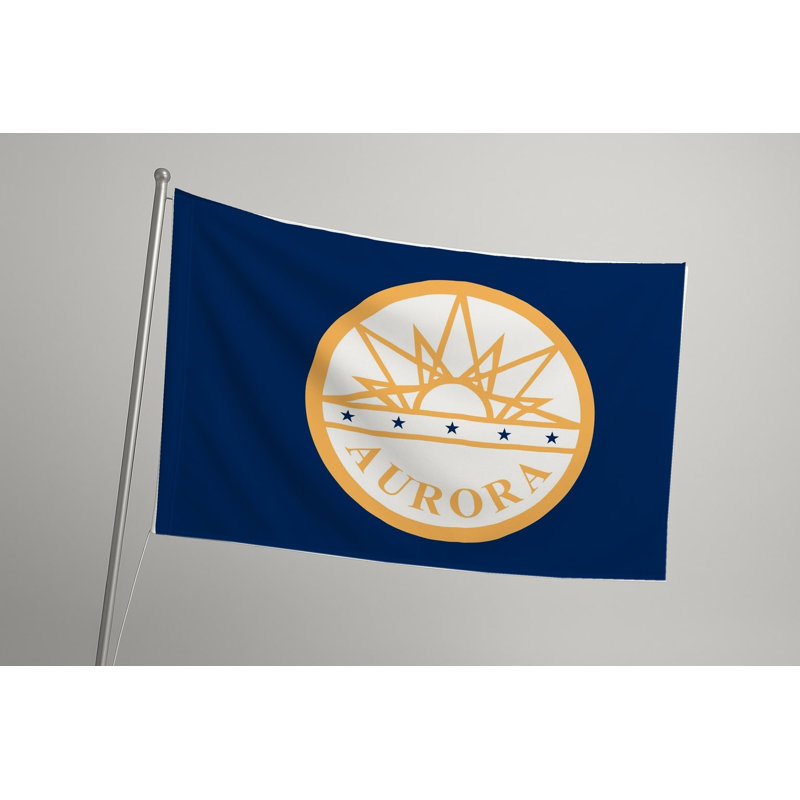 Drapeau de la ville d'Aurora — Drapeau extérieur, 24" H x 36" W