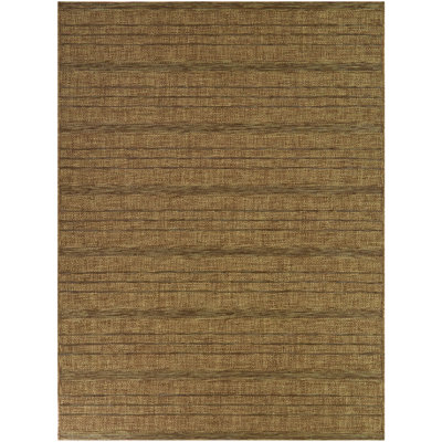 Tapis intérieur / extérieur rayé brun Griego