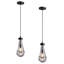 Luminaire suspendu pour îlot de cuisine moderne en verre 1 lumière (ensemble de 2)-485918905