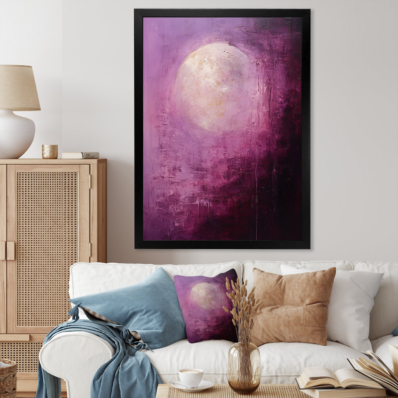 " Moon Mystery Luminosity II ", 32" H x 24" W x 1" D, Black Single Picture Framed