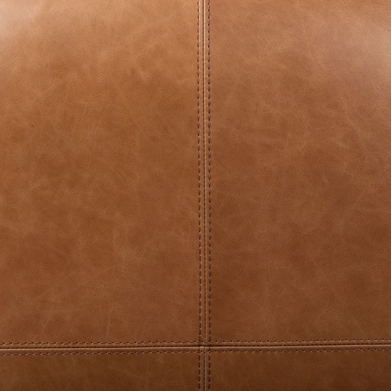 Maryuri 20.08'' H Genuine Leather Upholstered Oak Side Chair