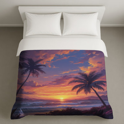Sunset Beach Scene Duvet Covers