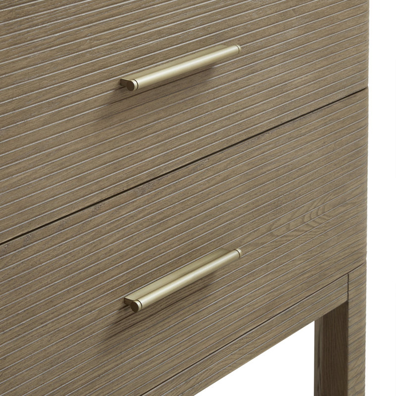 Lucian 36" Pebble Oak Single Vanity with Brass Hardware
