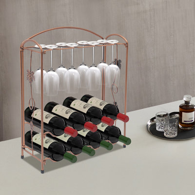 3 Tiers Wine Rack Metal Wine Rack Freestanding Wine Bottle Rack by Winston Porter