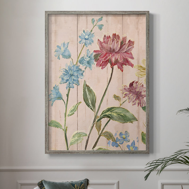 Wildflower Flutter I Framed Print - Solid Wood 47721, 15" H x 12" W