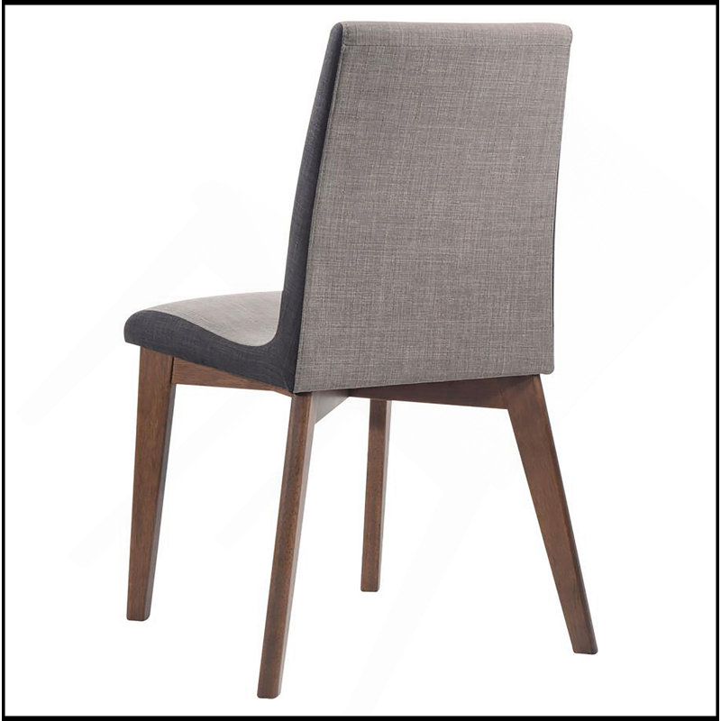 Chaises d'appoint rembourrées grises et noyer naturel, 1